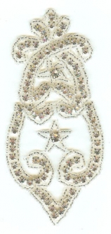 1202 Austrian Crystal Iron On Rhinestone Applique 2x5"